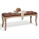preview thumbnail 7 of 19, Wooden Upholstered Tufted Bench 43.3" W x 14.96" D x 18.89" H - Brown
