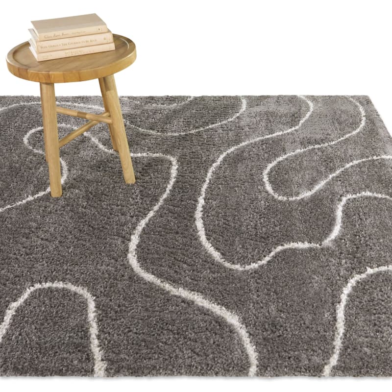 Cafiso Modern Stripe Area Rug - 7'10" x 10' - Charcoal - Rectangle