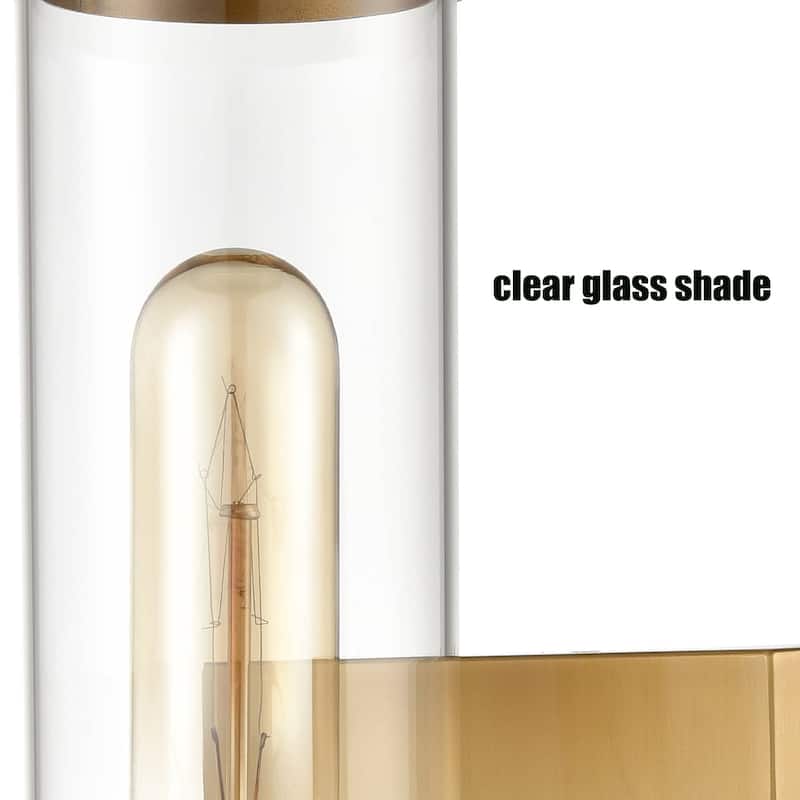 Clara Modern Wall Sconce with Cylinder Clear Glass Shade Set of 2