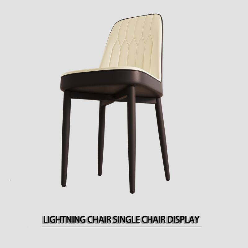 Modern Dining Set with Rectangular Glass Table & PU Upholstered Chairs