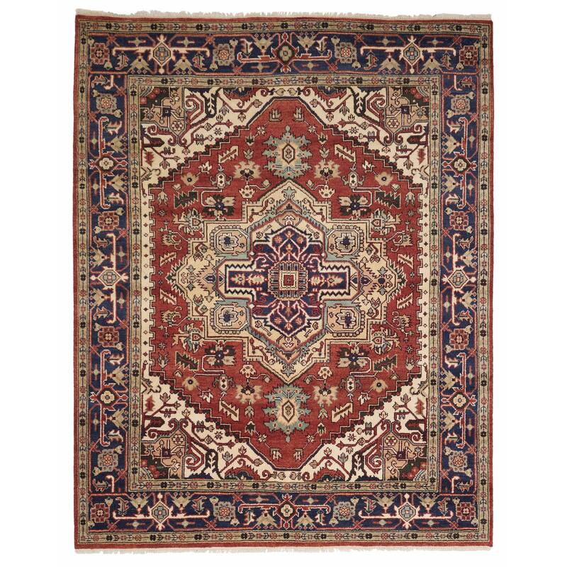 ECARPETGALLERY Hand-knotted Serapi Heritage Dark Copper Wool Rug - 8'0 x 10'0