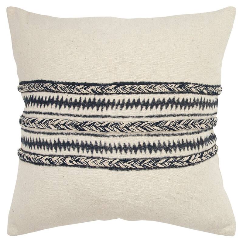 Donny Osmond Navy Panel And Stripe Throw Pillow - Cover Only