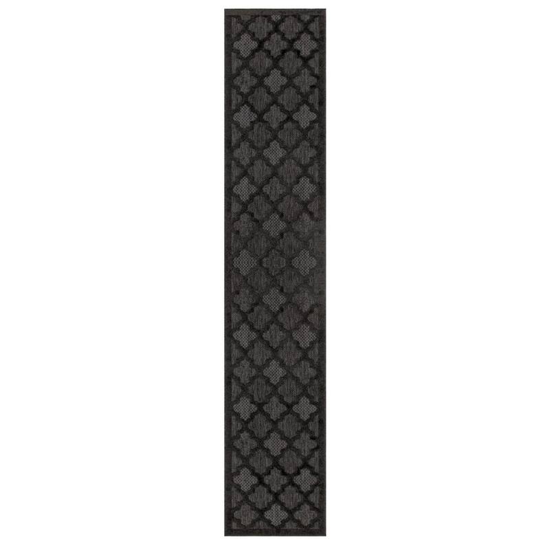 HomeRoots Trellis Contemporary Runner Outdoor Rug - 12' Runner