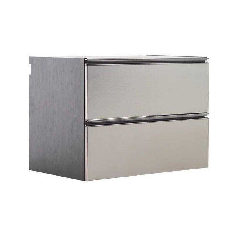 Osy Wall Mounted Garage Utility Cabinet, 2 Sliding Drawers, Gray, Chrome