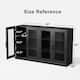 Large Sideboard Buffet Cabinet with 4 Glass Doors 2 Adjustable Shelves for Kitchen Living/Dinning Room Bedroom Entryway
