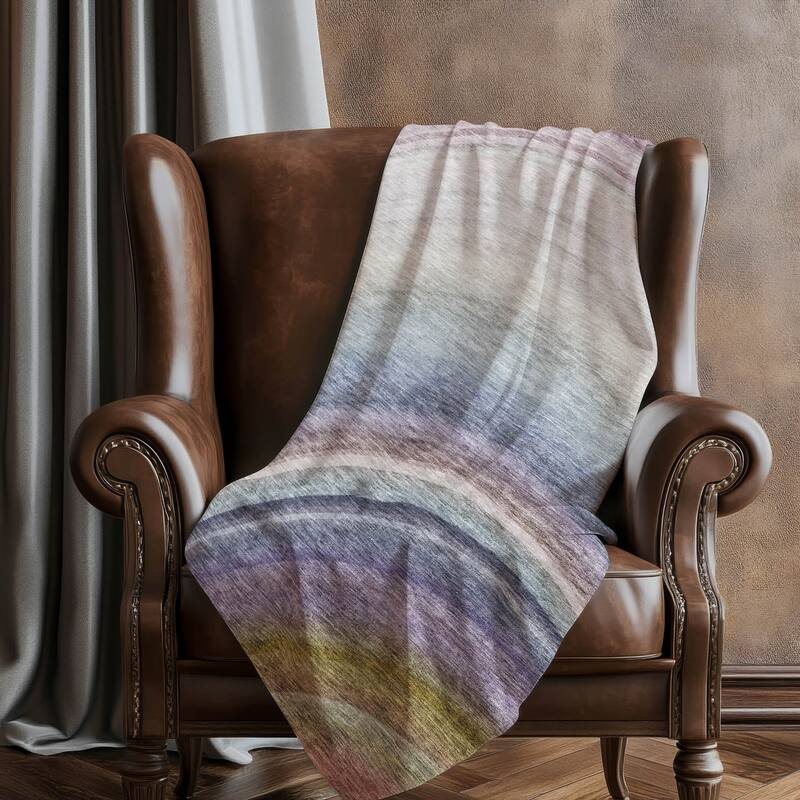Premium Machine Washable Contemporary Wave Sherpa Throw Blanket