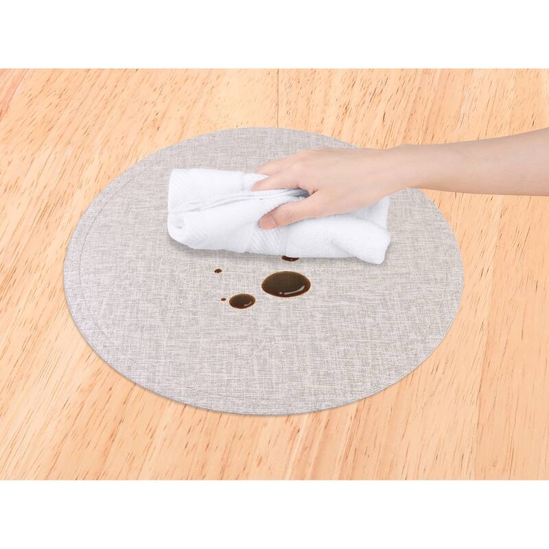 Placemats Set of 6 PU Placemats for Kitchen Dining Table Decor Heat Resistant Table Placemats Wipeable Table Mat - 15*15in