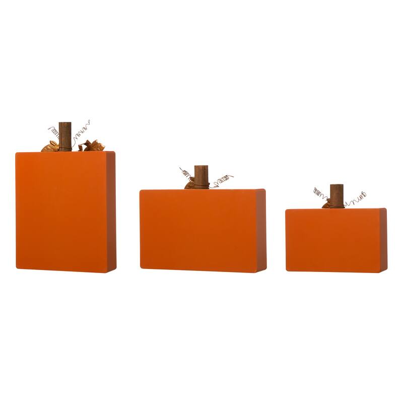 Glitzhome Set of 3 Fall Wooden Pumpkin Table Decor