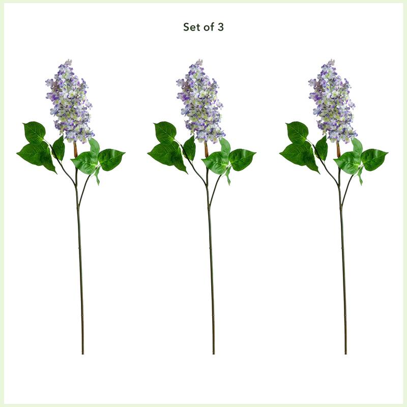 Bendable Lilac Artificial Floral Stem Sprays - 36" - Set of 3 - Purple