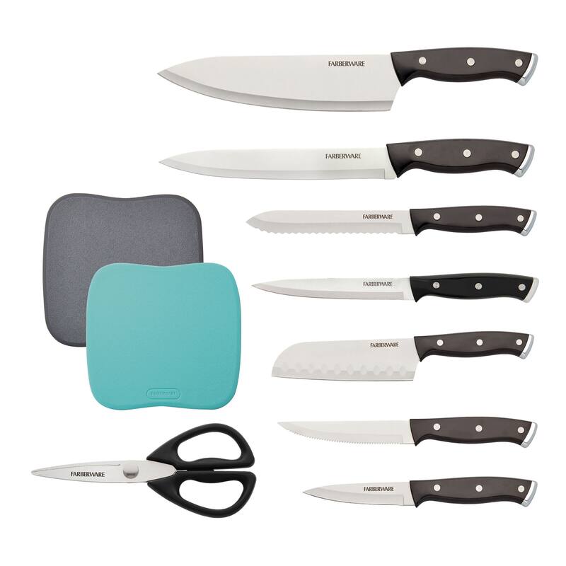 Farberware EdgeKeeper 14 Piece Cutlery and Cutting Mat Set with Block - N/A
