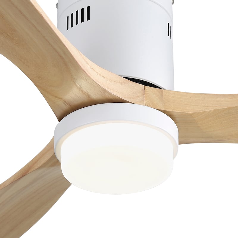 52 Inch Noiseless Flush Mount Ceiling Fan with Remote/Smart App Control,Dimmable Lights Optional,Reversible Motor