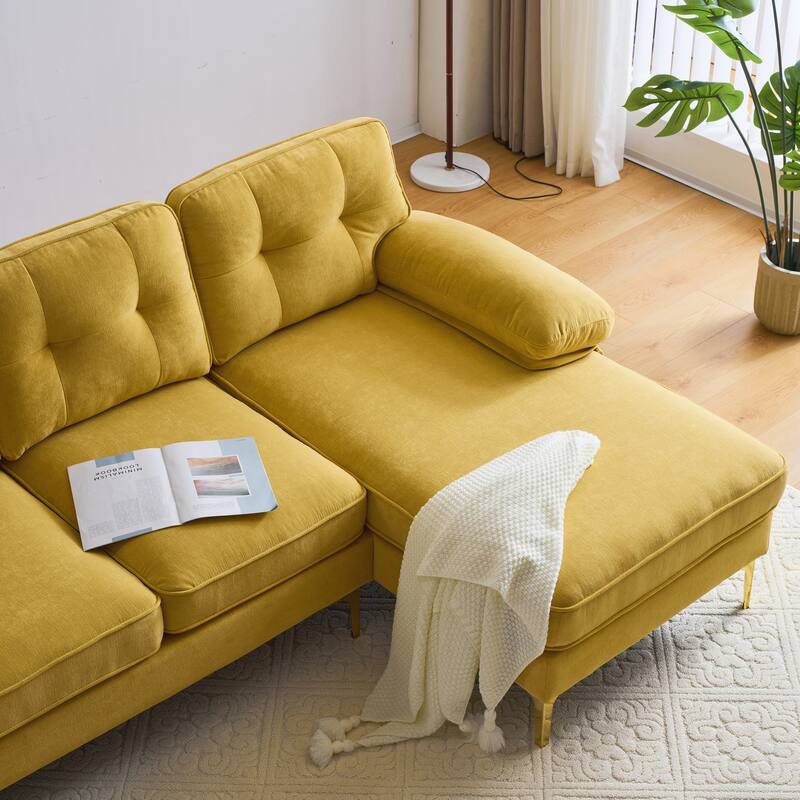 Modern Sectional Sofas Couches Velvet L-Shaped Couches