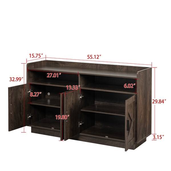Vintage Dresser,Cabinet,Barcabinet,Storage Cabinet,Cabinetsolid with Shaped  Door Panels,Metal Handle - Bed Bath & Beyond - 42344131