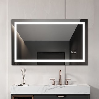 40*24 Three-tone Light LED Bathroom Wall Mirror With Light - Bed Bath ...