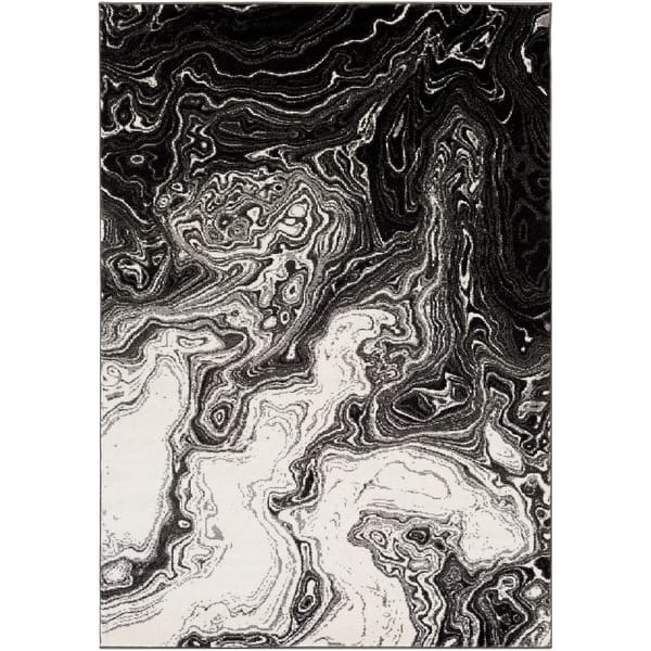slide 2 of 16, Madeline Mystic Black & Grey Area Rug 5' 3" x 7' 6"