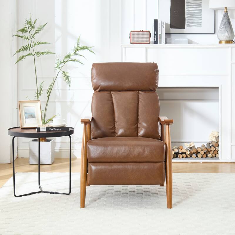 Modern 26.38" Upholstered Adjustable Chaise Lounge Chair with Wood Frame for Living Room