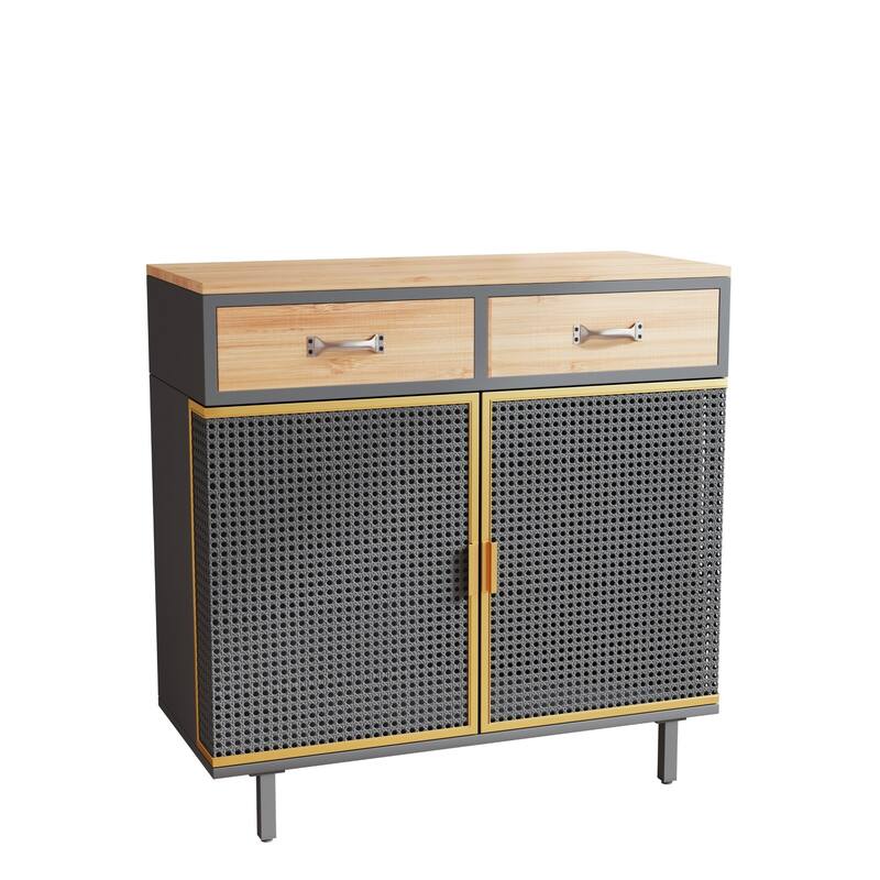 Modern Buffets Sideboard with Top Drawers, Freestanding Sideboard Storage Cabinet