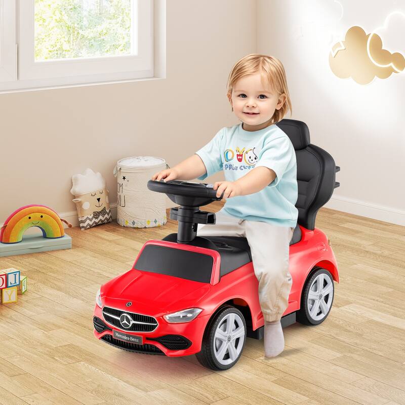Costway Kids Ride on Push Car Mercedes-Benz Licensed 3-in-1 Sliding
