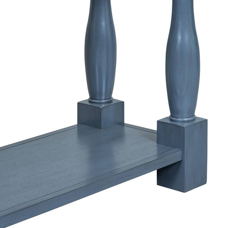 63"Long Console Table with 3 Drawers and Shelf for Entryway and Living Room in Mediterranean Design