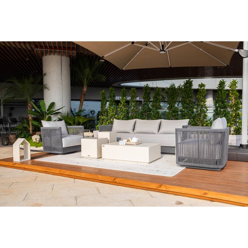 Elementi Capri Outdoor Aluminum Swivel Chair with Sunbrella® Cushions