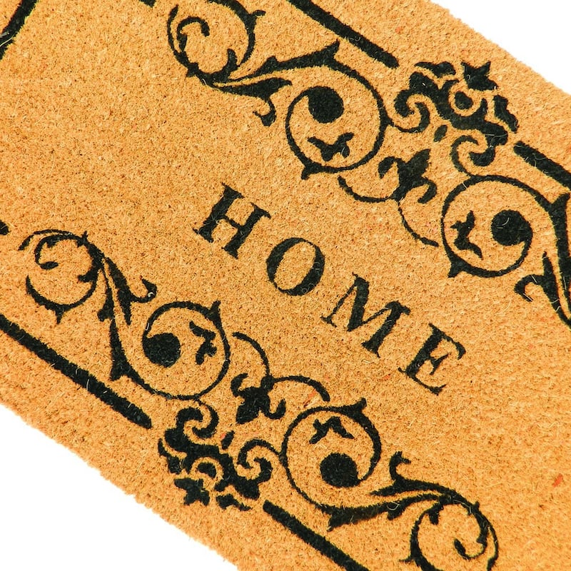 PVC Backed coir door mat natural printed - 18" X 30"