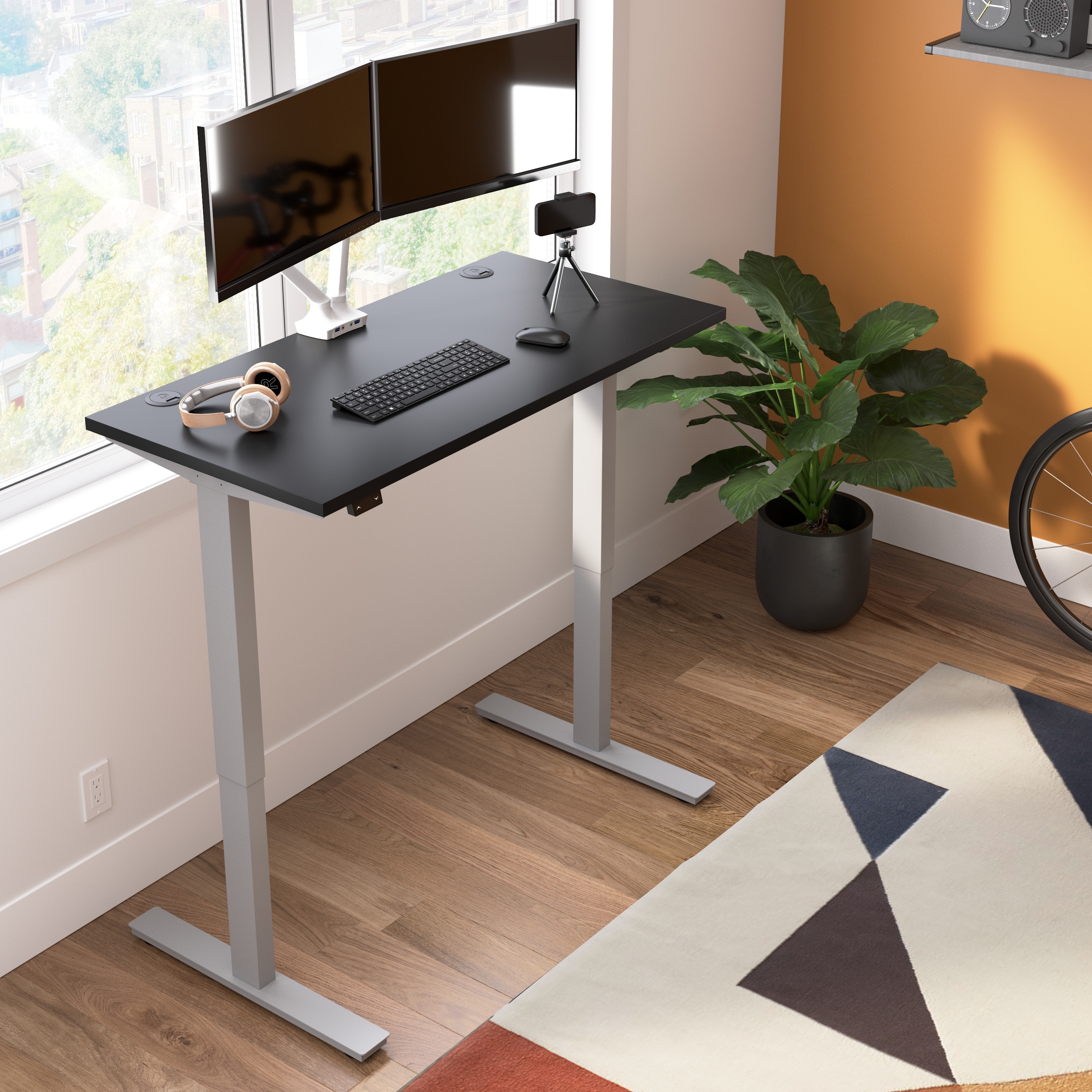 48W x 24D Standing Desk with Dual Monitor Arm