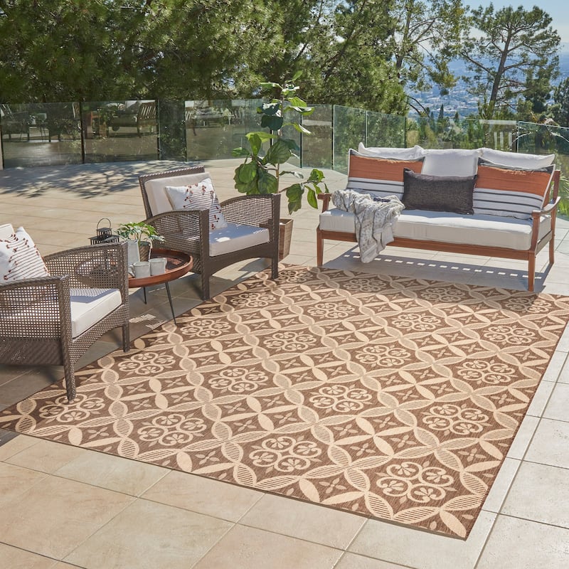 Gertmenian Solterra Bohemian Moroccan Global Weather Resistant Polypropylene Flatweave Indoor/ Outdoor Area Rug Collection