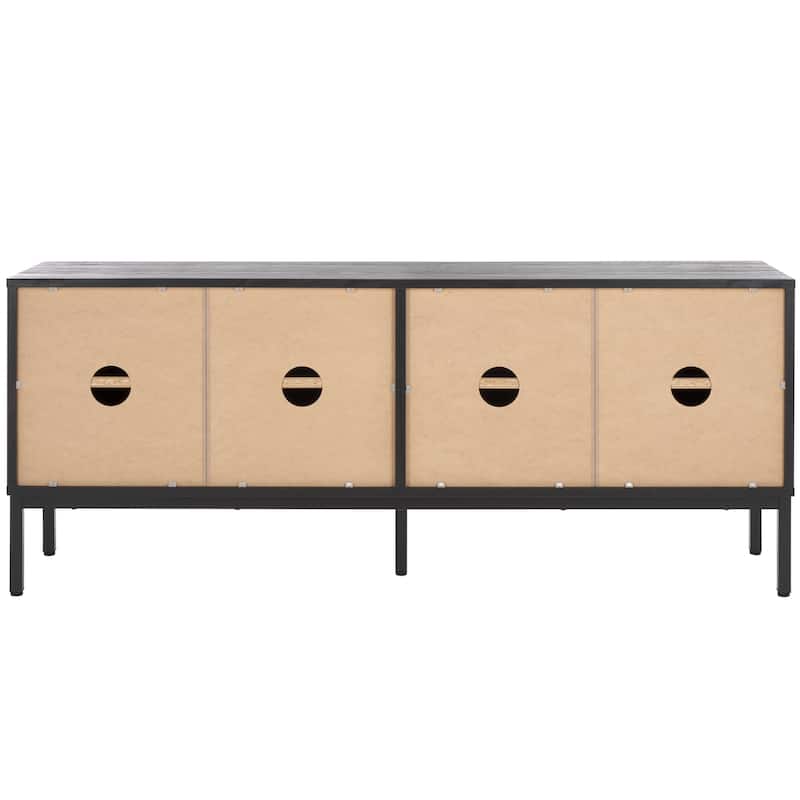 SAFAVIEH Deandra 4-Door Entertainment Media Stand (Fits Up To 65" Flatscreen TV) - 60.8 In. x 17.7 In. x 24.6 In. - 61Wx18Dx25H