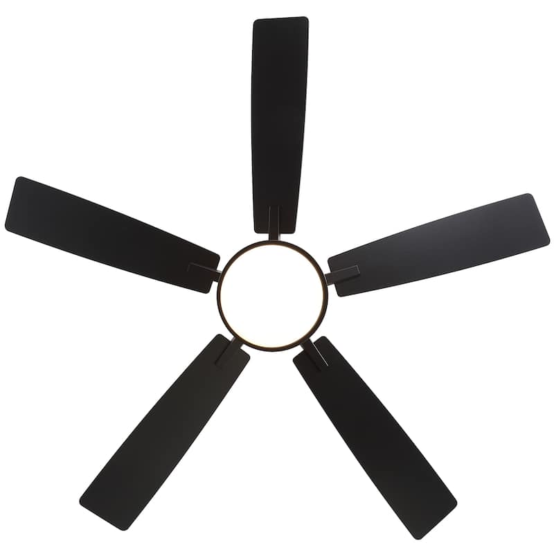 52" Black 5-Blade Integrated LED Ceiling Fan with Light and Remote