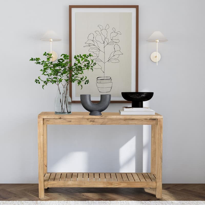 Petter Solid Wood Console Table with Shelf by East at Main