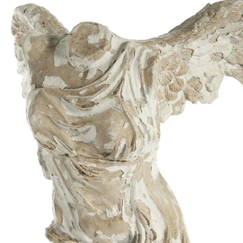 Resin Biblical Angel Sculpture - Beige - Roche River Decor - 9"W x 11"L x 22"H