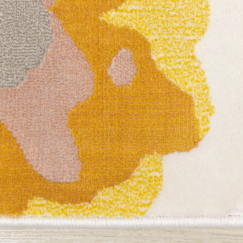 Bloom Collection - Colorful Spring Flowers Area Rug, 5'3" x 7'7"