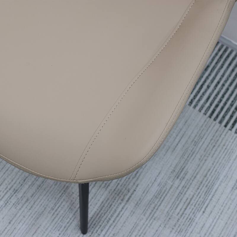 PU Leather Dining Chair with Metal Legs, Modern Upholstered Chair Set of 2 for Kitchen, Restaurant, Living, Meeting Room