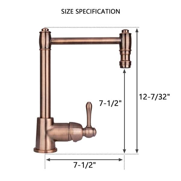 One-Handle Copper Widespread Kitchen Bar Faucet-5 Years Warranty - Bed ...