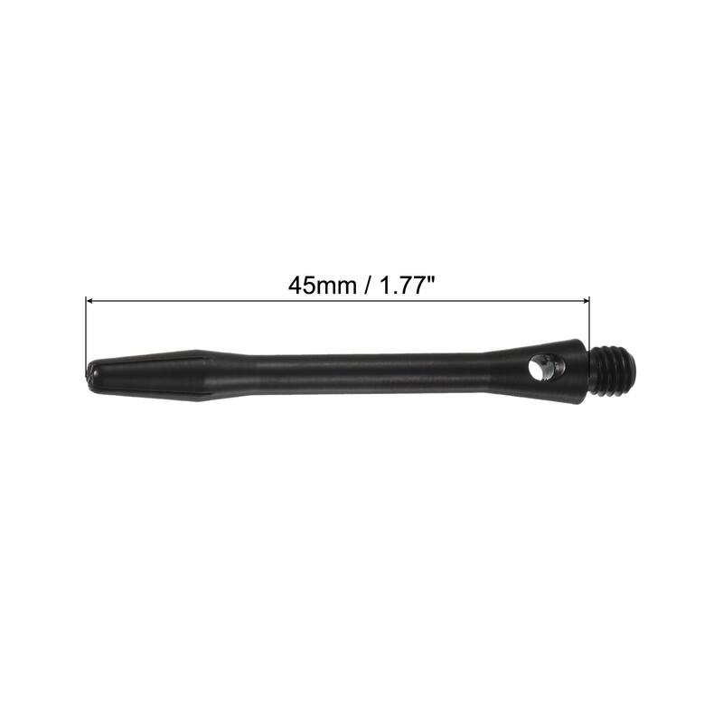 45mm Dart Shafts, 2BA Thread Aluminum Dart Stems - 3 Pack - Black