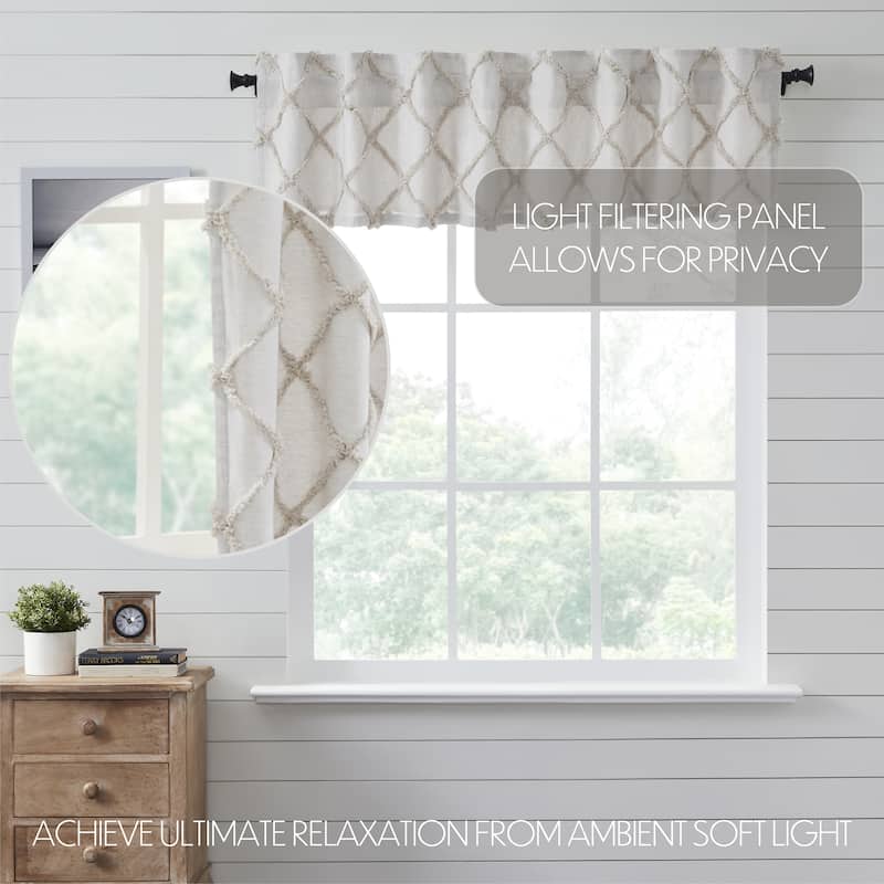 Frayed Lattice Oatmeal Valance 16x72 - M