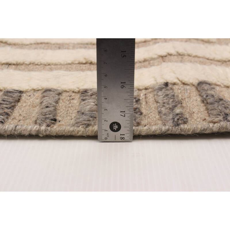 ECARPETGALLERY Hand-knotted Tangier Cream Wool Rug - 9'0 x 11'10