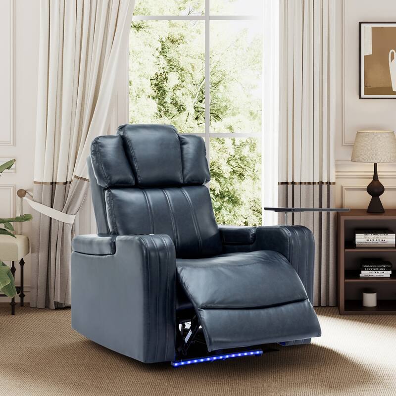 Power Recliner Individual Seat Home Theater Recliner with Cooling Cup Holder, Bluetooth Speaker, LED Lights, USB Ports