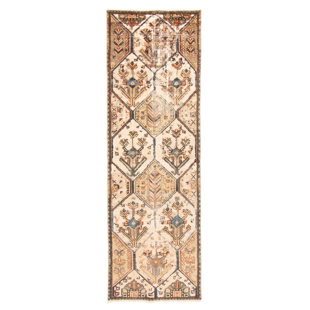 ECARPETGALLERY Hand-knotted Antalya Vintage Beige Wool Rug - 2'8 x 8'6
