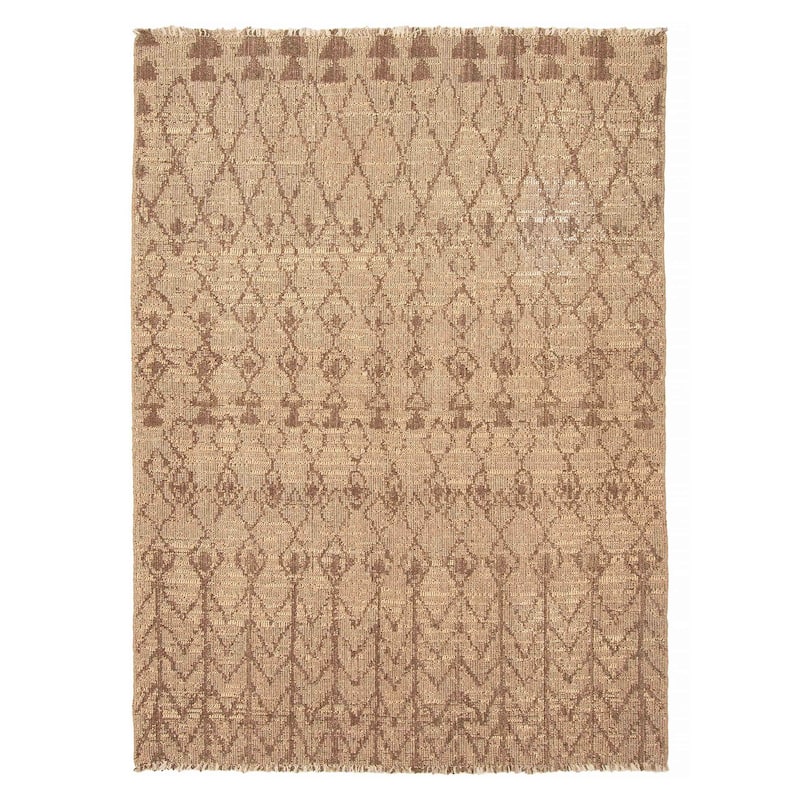 ECARPETGALLERY Flat-Weave Ankara FW Taupe Wool Tapestry Kilim - 4'8 x 6'9 - Taupe - 4'8 x 6'9