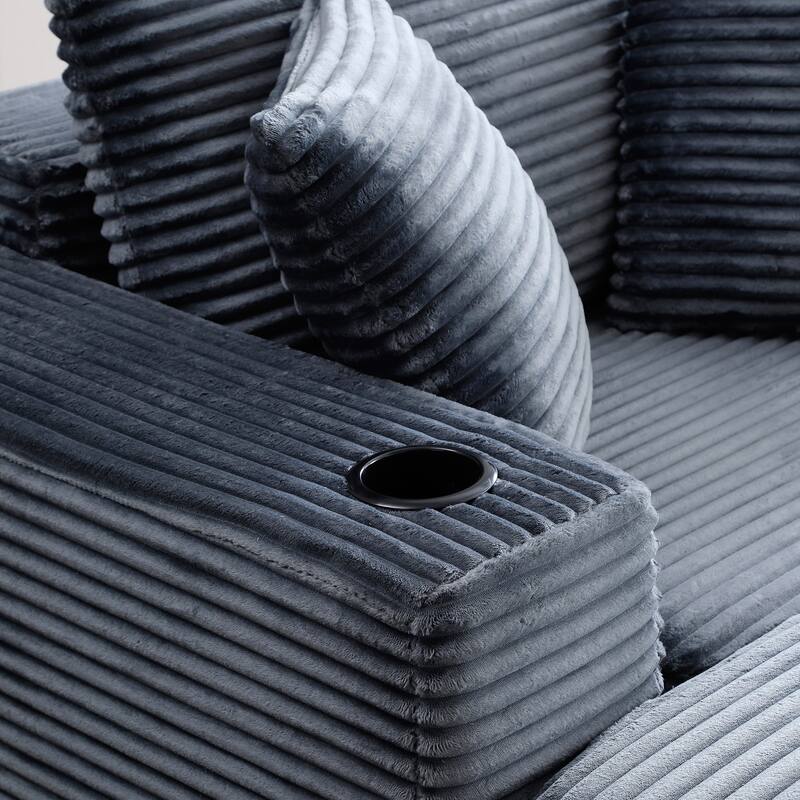 52.4'' Boneless Chaise Lounge Chair Indoor-Oversized Cloud-Like Cozy Comfy Modular 3-in-1 Sofa Bed