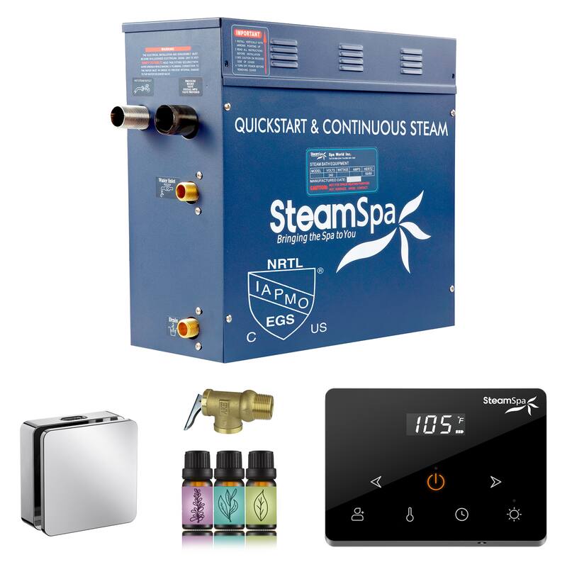 Oasis Series 7500-Watts Steam Generator with Continuous Steam Plus Fully Wireless Handheld Control - Chrome