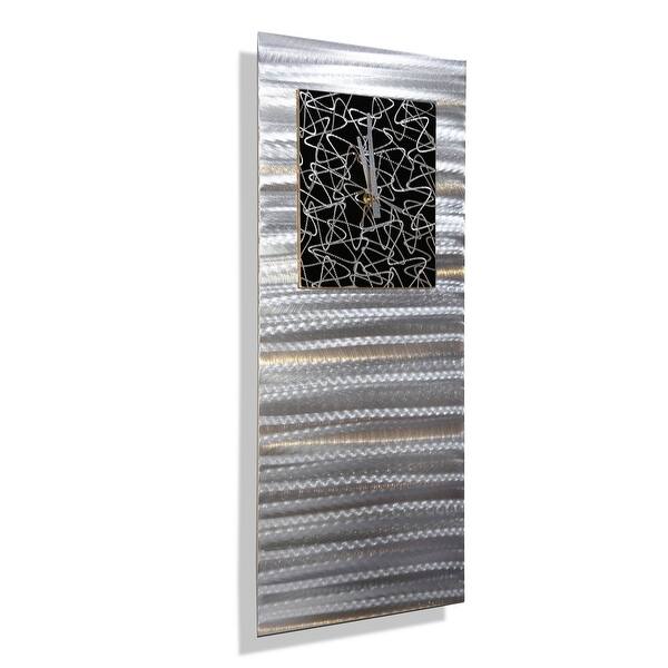 Statements2000 Silver Black Wall Clock Modern Abstract Art By Jon Allen Atomic Radiance 24 X 9 Overstock 30600686