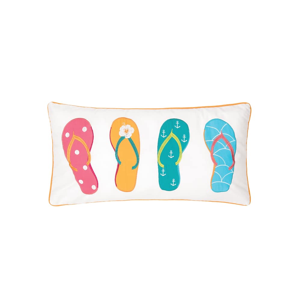 4 Flip Flops 12 x 24 Pillow
