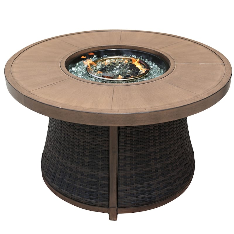 Patio Wicker Delicate and Exquisite Round Firepit Table