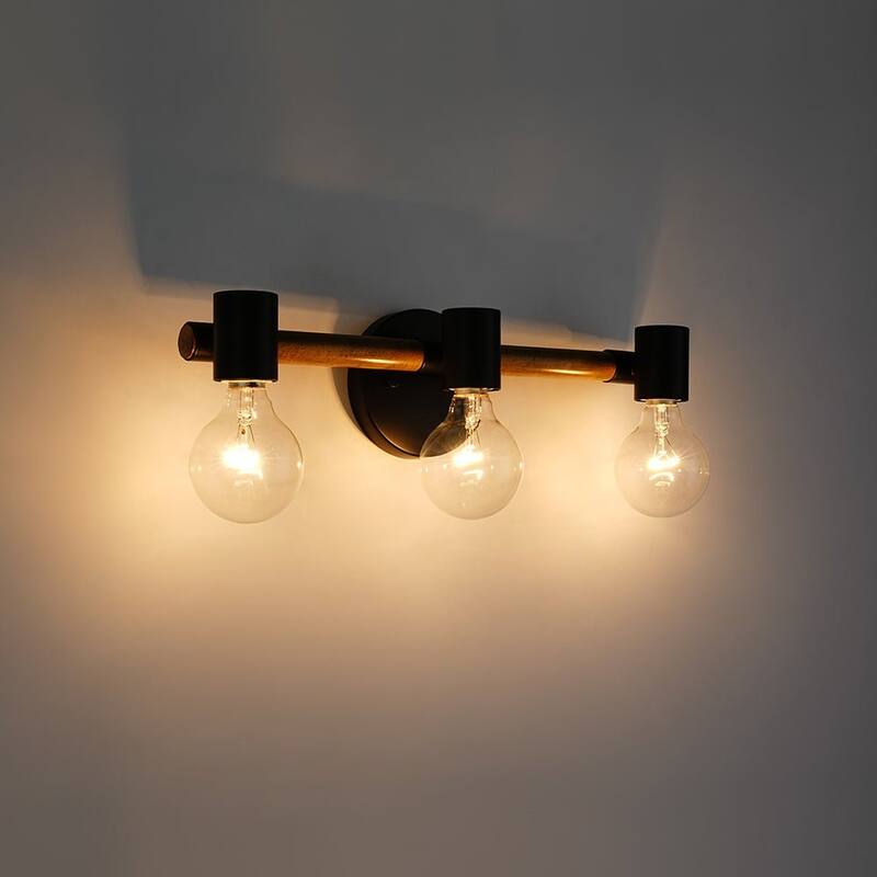 3-Light Industrial Farmhouse Bathroom Vanity Light Wall Sconce - 17.3 Inches