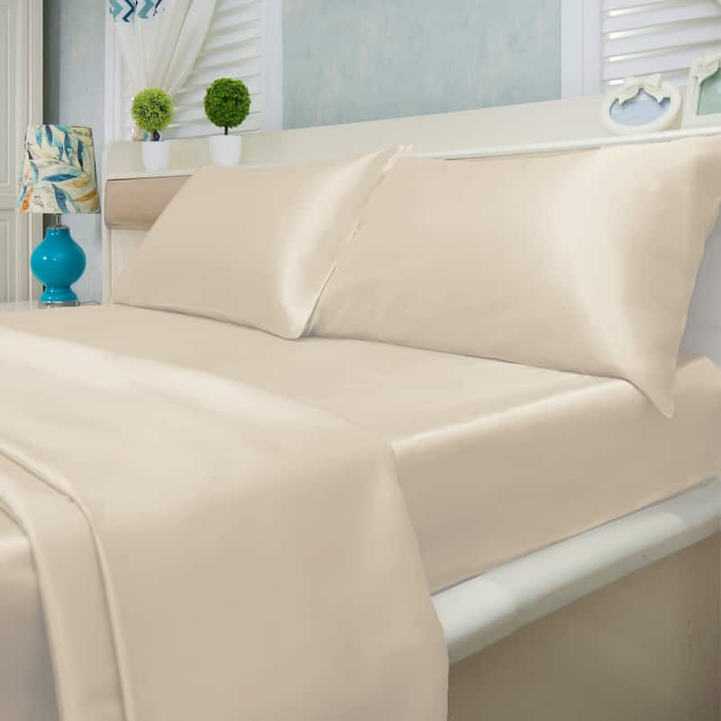 Satin Bed Sheet Set Ultra Soft 4-Piece