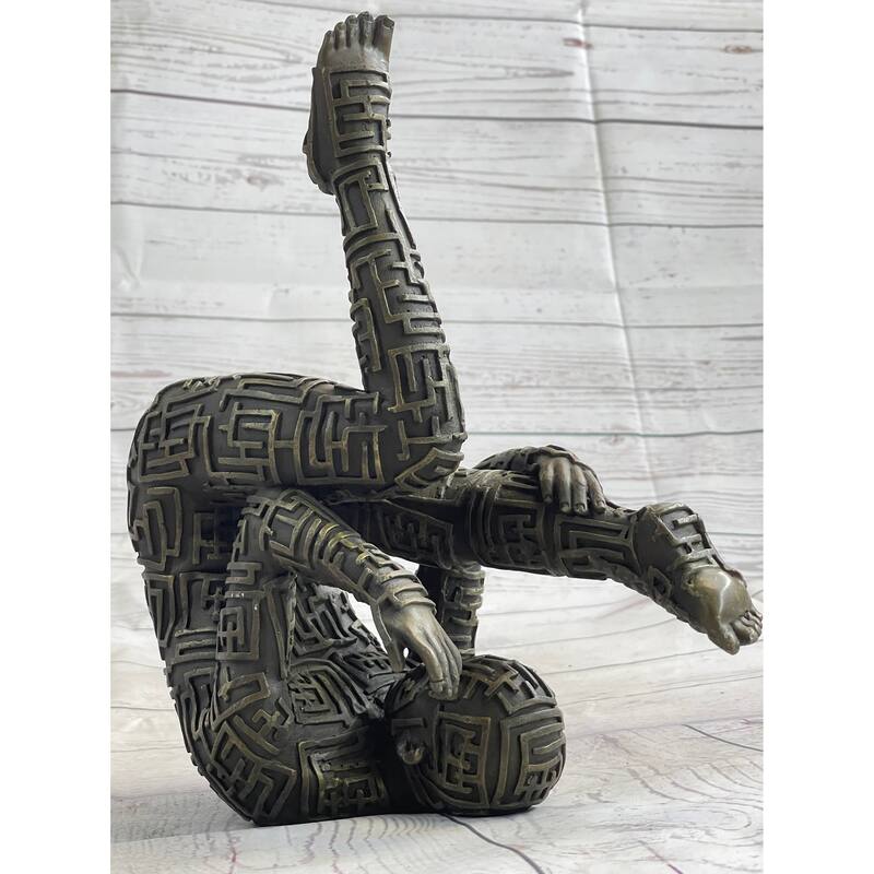 Abstract Modern Art Yoga Exercise Bronze Statue Sculpture Figurine By Dali Decor