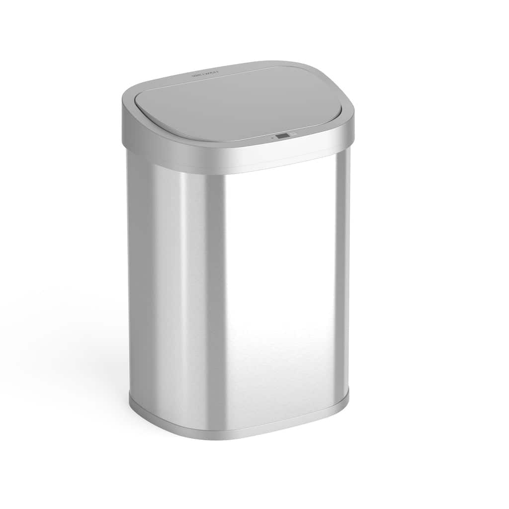 Nine Stars 21.1-gal Motion Sensor Silver Trash Can