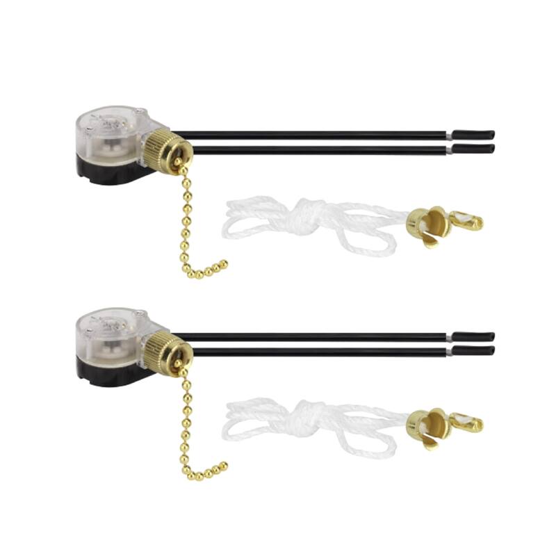 Aspen Creative Ceiling Fan Light Switch with Pull Chain, Polished Brass, 2 Pack - POLISHED BRASS